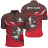 Custom Men's Bowling Quarter Zip Shirts Custom Multi Color Bowling Ball Pins Team League Jersey, Bowling Gift