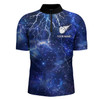 Custom Navy Bowling Quarter-Zip Shirt For Men Lightning Thunder Bowling Jersey Team League