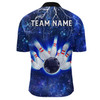 Custom Navy Bowling Quarter-Zip Shirt For Men Lightning Thunder Bowling Jersey Team League