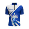 Custom Bowling Quarter Zip Shirt for Men Blue Bowling Jersey Bowling Team League Shirt, Gift for Bowling Lovers