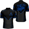 Custom Bowling Jersey For Men Custom Multi Color Bowling Quarter-Zip Shirt Team Bowlers Short Sleeve