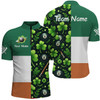 Custom St Patrick Day Ireland Flag Custom Men Billiard 3D Jersey Shirt Lucky Green Clover