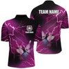 Custom Men's bowling Quarter Zip shirts Custom Many Color Lightning Thunder Bowling Team Jersey, Gift for Bowlers