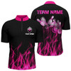 Custom Personalized Men Bowling Shirt Multicolor Flame Bowling Ball and Pins, Bowling jerseys for Bowler