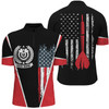 Custom Retro American Flag Darts Quarter Zip Shirt Personalized Patriotic Darts Jerseys For Men