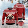 FUNSTUFFPRINT Merry Puggin Christmas Ugly Christmas Sweater, Dog Ugly Christmas Sweater, Ugly Dog Sweaters Ugly  Sweater