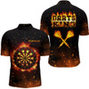 Custom Personalized Flame Darts King Quarter Zip Shirt Custom Name Fire Darts Jersey For Men
