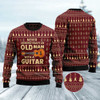 FUNSTUFFPRINT Never Underestimate An Old Man With A Guitar Ugly Christmas Sweater, Christmas Sweater, Ugly Sweater, Funny Xmas Sweaters Ugly  Sweater