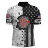 Custom Darts In My Heart Retro American Flag Quarter-Zip Shirt Patriotic Dart Jersey For Men