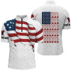 Custom Darts Pattern Waving American Flag White Quarter-Zip Shirt Patriotic Dart Jersey For Men