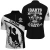 Custom I Play Darts Because I Like It Black White Dart Quarter Zip Shirt Custom Dart Jersey For Men