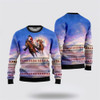 FUNSTUFFPRINT Santa Claus Sweater, Cowboy Santa Claus Ugly Sweater, Santa Claus Outfit History Ugly  Sweater