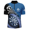 Custom Blue Mens Darts Quarter Zip Shirt With Name Customized Darts Shirts For Men Dart Jersey