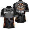 Custom Grey Grunge Orange Skull Darts Quarter-Zip Shirts Custom Dart Shirts For Men Dart Jersey