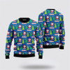 FUNSTUFFPRINT Santa Claus Sweater, Joyful Holiday Santa Claus Ugly Christmas Sweater, Santa Claus Outfit History Ugly  Sweater