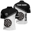 Custom Black And White Darts Quarter Zip Shirt Customized Darts Shirts For Men Dart Jersey