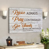 God Canvas Prints - Jesus Canvas Art - Bible Verse Wall Art Rejoice Always Pray Continually Give Thanks Canvas Print - Ciaocustom