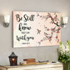 God Canvas - Bible Verse Canvas - Special Peach Blossom Christian Canvas - God Is With You - Scripture Canvas - Ciaocustom
