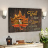 Bible Verse Canvas - Fall For Jesus He Never Leaves Cross On Autumn Leaves Wall Art Canvas - Scripture Canvas Wall Art - Ciaocustom