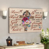Bible Verse Canvas - Flower Cross Jesus - Love The Lord Your God - Scripture Canvas Wall Art - Ciaocustom