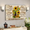 Bible Verse Canvas - Faith Hope Love May Begin Each Day Jesus Canvas Wall Art - Ciaocustom