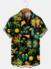 Men's Vintage Shirts Mardi Gras Graphic Casual Breathable Short Sleeve Hawaiian Shirt