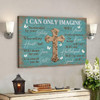 The Cross On Blue Background - I Can Only Imagine Canvas Wall Art - Bible Verse Canvas - Scripture Canvas Wall Art - Ciaocustom