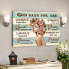 Beautiful Girl With Seashell Hair - God Says You Are Canvas Wall Art - Bible Verse Canvas - Scripture Canvas Wall Art - Ciaocustom