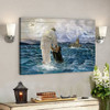 Ocean - He Saves Us - Bible Verse Canvas - Scripture Canvas Wall Art - Ciaocustom