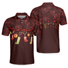 Christmas Golf Polo Shirts - Mens Golf Polo Shirts Short Sleeve - Red Christmas Pattern Shirt Dry Fit - Christmas Shirt Idea Gift For Men - Best Gift For Golf Lovers