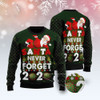 FUNSTUFFPRINT Santa Never Forget Ugly Christmas Sweater, Christmas Sweater, Ugly Sweater, Funny Xmas Sweaters Ugly  Sweater