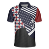 Argyle Pattern USA Flag Men Polo Shirt, Are You Looking At My Putt Shirt For Men Golfers, Gift For Golfers