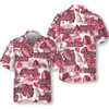 Alabama USA Pink Tropical Leaf Pattern Hawaiian Shirt