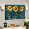 Sunflower - Faith Grace Love - Bible Verse Canvas - Scripture Canvas Wall Art - Ciaocustom