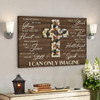 Button Cross - I Can Only Imagine Canvas Wall Art - Bible Verse Canvas - Scripture Canvas Wall Art - Ciaocustom