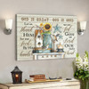 Hummingbird – God Is Great God Is Good - Bible Verse Canvas - Scripture Canvas Wall Art - Ciaocustom