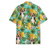 Dog Beagle Pineapple Pattern Short Tall Hawaiian Shirt, Button Up Aloha Shirt For Men, Women