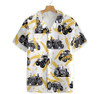 Tractors On Wheat Pattern Summer Clothes Hawaiian Shirt, Button Up Aloha Shirt For Men, Women