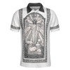 Black And White Jesus Men Polo Shirt, Jesus's Resurrection Egyptian Polo Shirt, Best Christian Shirt For Men