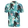 Bigfoot Tropical Short Sleeve Men Polo Shirt, Floral And Leaves Polo Shirt, Best Bigfoot Shirt For Men