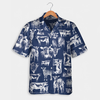 Cattle pattern blue, red, green Hawaiian Shirt, Summer gift, Short Sleeve Aloha Beach Shirt
