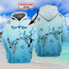 FUNSTUFFPRINT  Personalized Name - Turtle Couple   3D Hoodie and Zip Hoodie