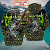 FUNSTUFFPRINT Bass Fishing 05- Personalized Name 3D Hoodie and Zip Hoodie