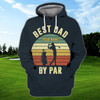 FUNSTUFFPRINT Best Dad Golf - Personalized Name  3D Hoodie and Zip Hoodie