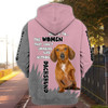 FUNSTUFFPRINT Dachshund - Personalized Name  3D Hoodie and Zip Hoodie