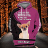 FUNSTUFFPRINT Chihuahua - Personalized Name  3D Hoodie and Zip Hoodie