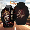 FUNSTUFFPRINT Blue & Red Fire Trucker   3D Hoodie and Zip Hoodie