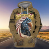 FUNSTUFFPRINT Custom Name-Hoodie-Proud to be an American Biker  3D Hoodie and Zip Hoodie