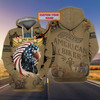 FUNSTUFFPRINT Blue & Red Fire Trucker   3D Hoodie and Zip Hoodie