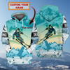 FUNSTUFFPRINT Skiing- Personalized Name -Loop  3D Hoodie and Zip Hoodie